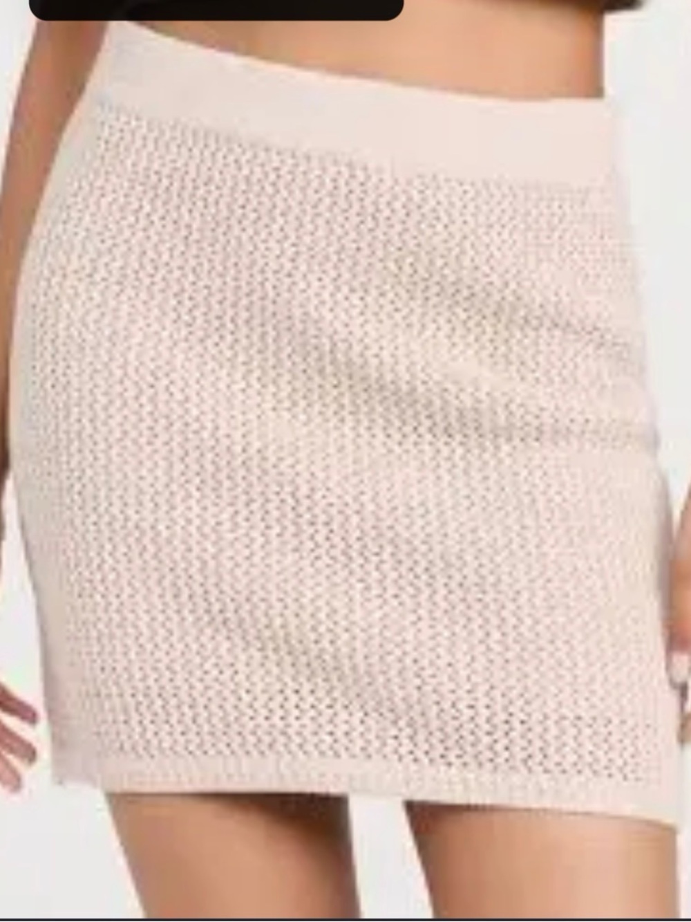 Z Supply  Beige Knit Carlita Crochet Mini Skirt New Size Small